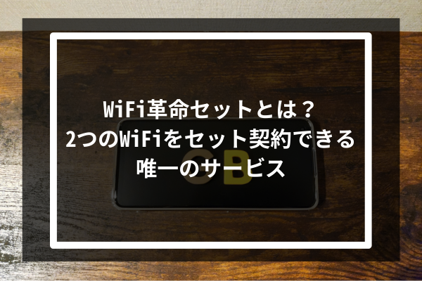 WiFi革命セットとは?2つのWiFiをセット契約できる唯一のサービス
