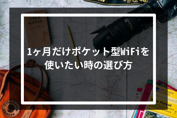 1ヶ月だけポケット型WiFiを使いたい時の選び方