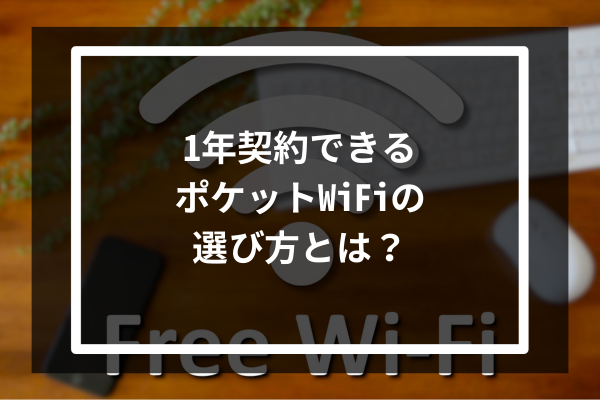 1年契約できるポケットWiFiの選び方とは?