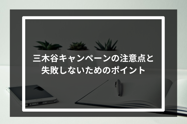 三木谷キャンペーンの注意点と失敗しないためのポイント